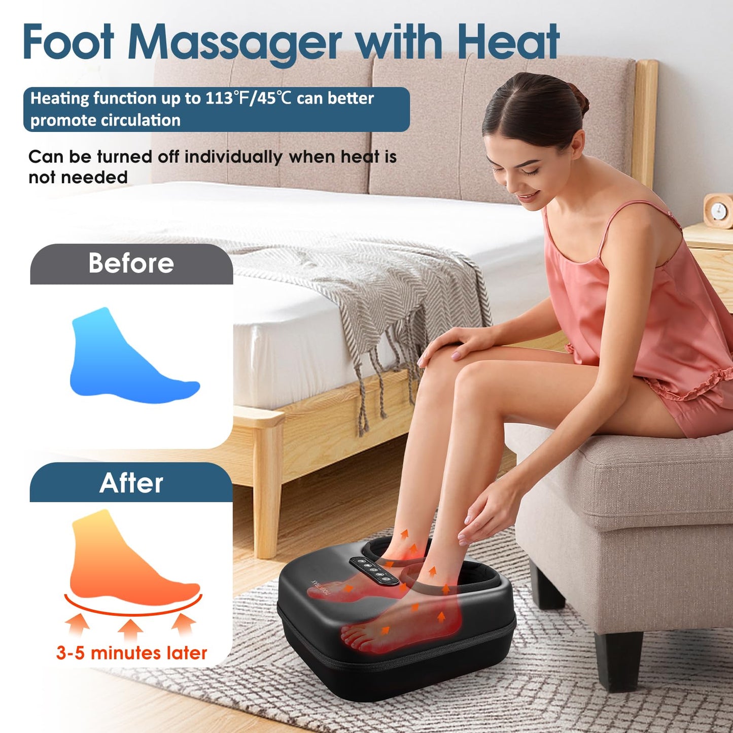 MOUNTRAX Shiatsu Foot Massager with Heat