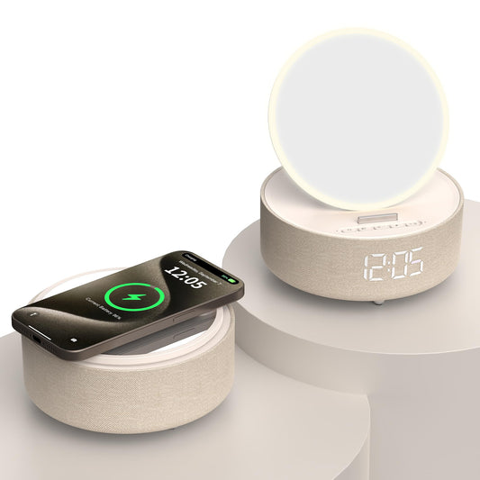 Bluetooth Speaker Alarm Clock with Wireless Charger