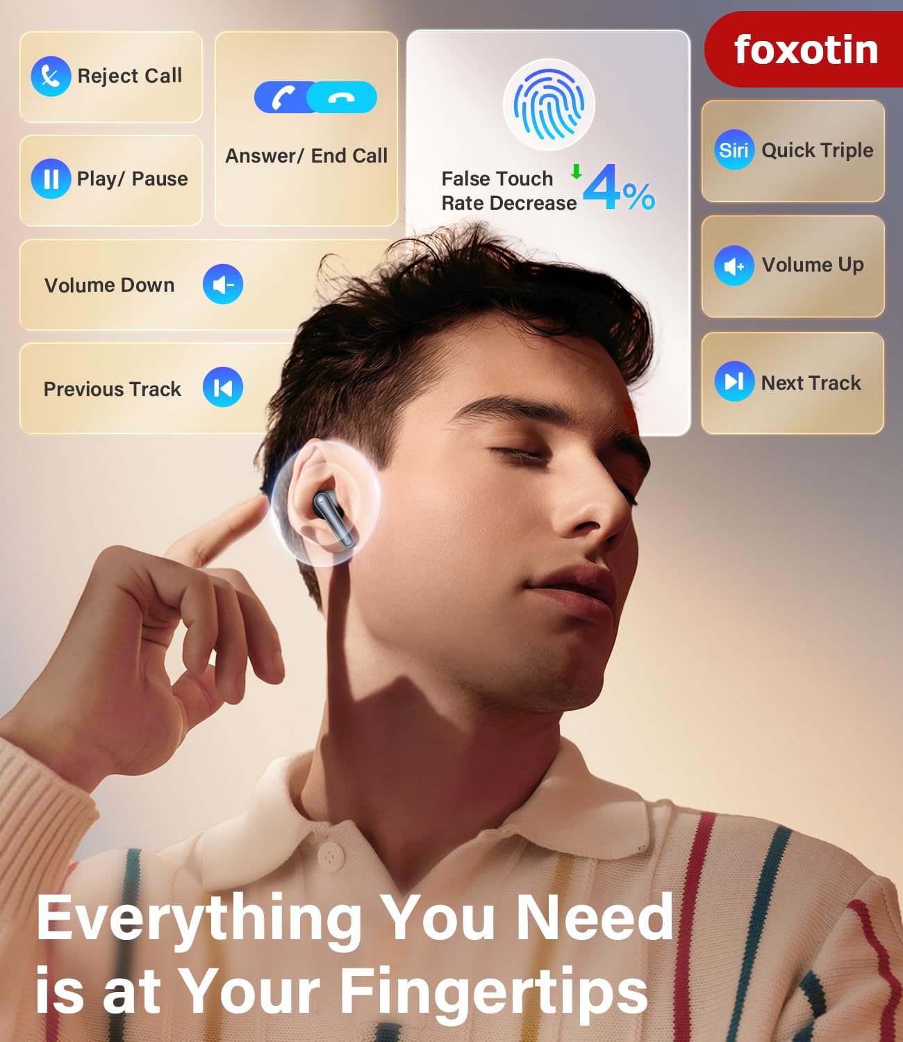 Wireless Earbuds with 48H Playback, Waterproof