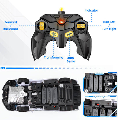 Remote Control Transformer Police Car for Kids