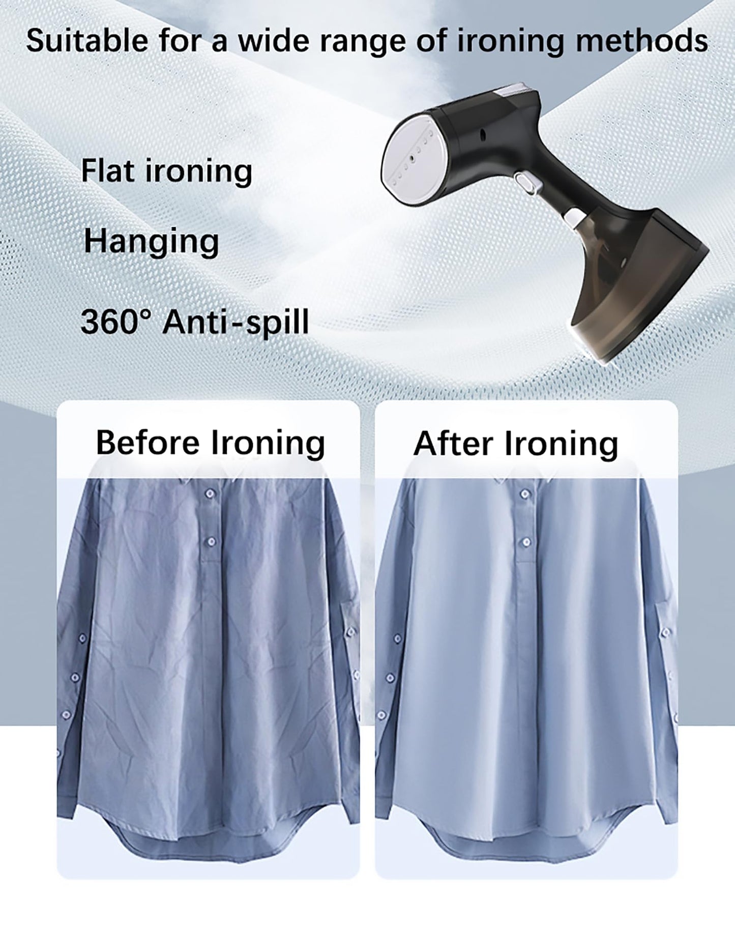 Handheld Clothes Steamer for Wrinkle-Free Travel