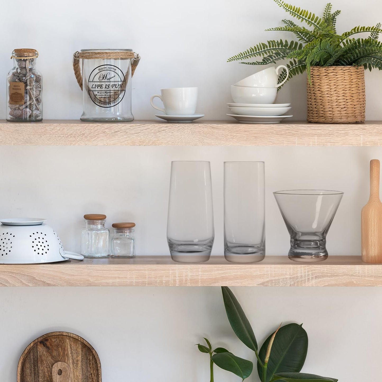 Set of 8 Highball Drinking Glasses for Cocktails