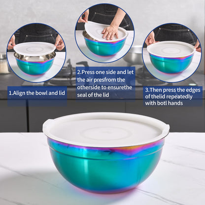 5-Piece Stainless Steel Nesting Mixing Bowls Set