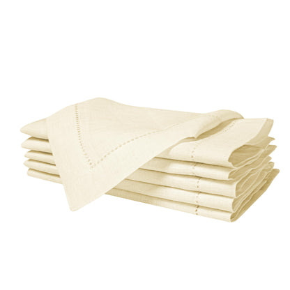 Set of 4 Linen Hemstitched Napkins