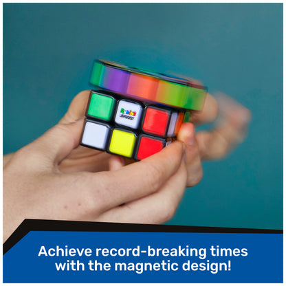 Rubik’s Cube, 3x3 Magnetic Speed Cube, Super Fast Problem-Solving Challenging Retro Fidget Toy Travel Brain Teaser, Easter Basket Stuffers, for Adults & Kids Ages 8+