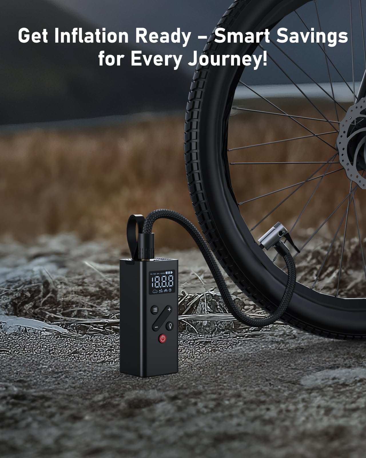 Portable Tire Inflator with Digital Pressure Gauge