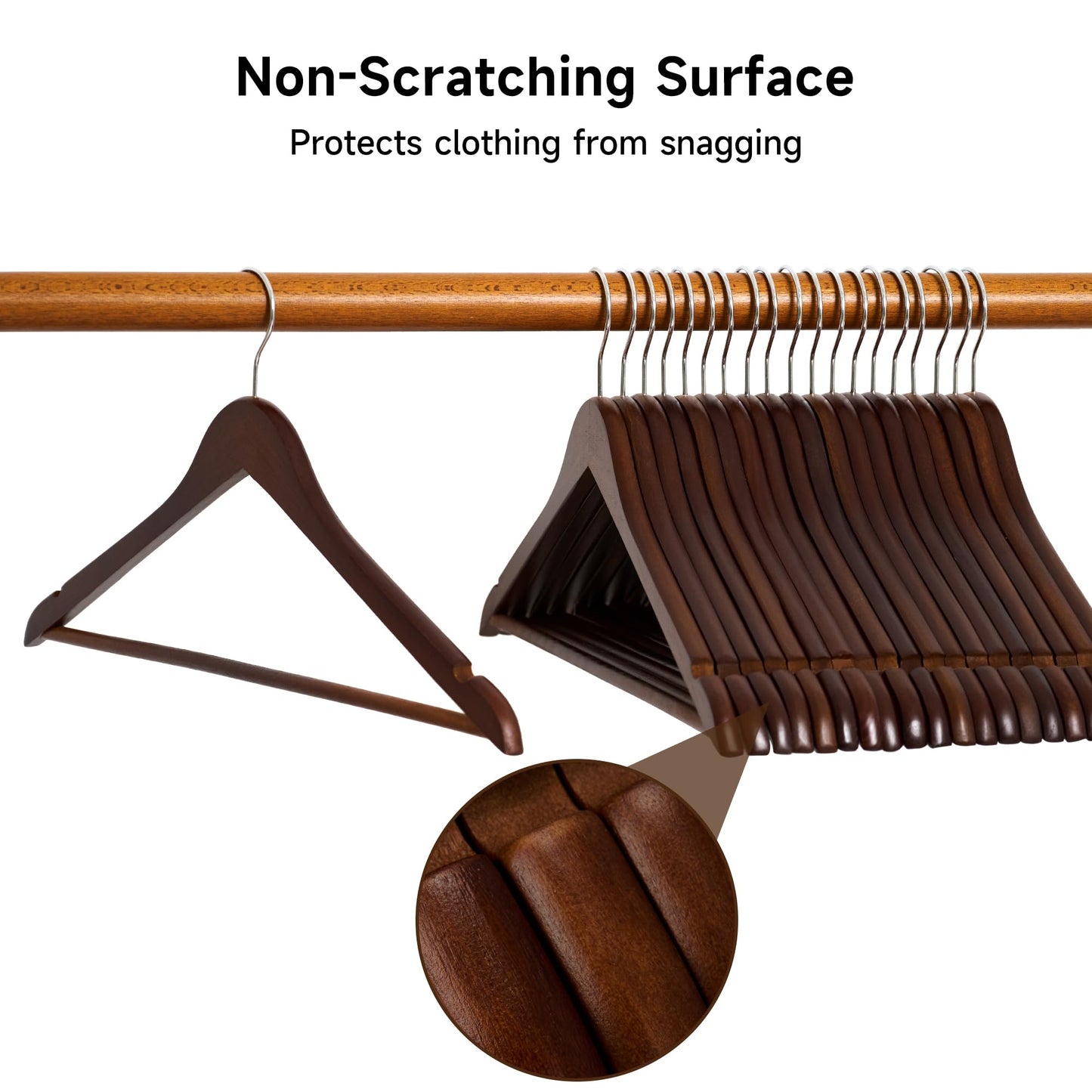 20 Pack StorageWorks Wooden Coat Hangers