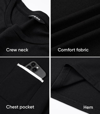 3 Pack Cotton Crewneck Men's Moisture Wicking Tees