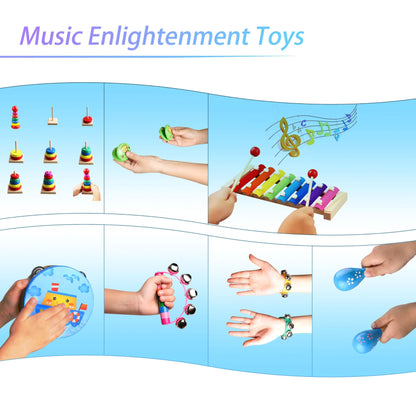 Kids Musical Instruments For Toddlers,Baby Musical Toys For Toddlers,Kid Toys For Girl Gifts,First Birthday Gifts For Boys,Kids Xylophone,Maracas For Baby,Wooden Instruments Toddler Toys With Bag