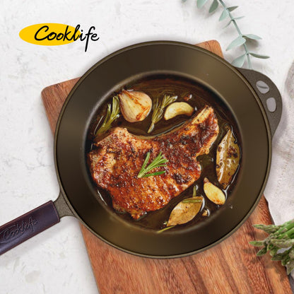 10.25 Inch COOKLIFE Cast Iron Skillet with Handle