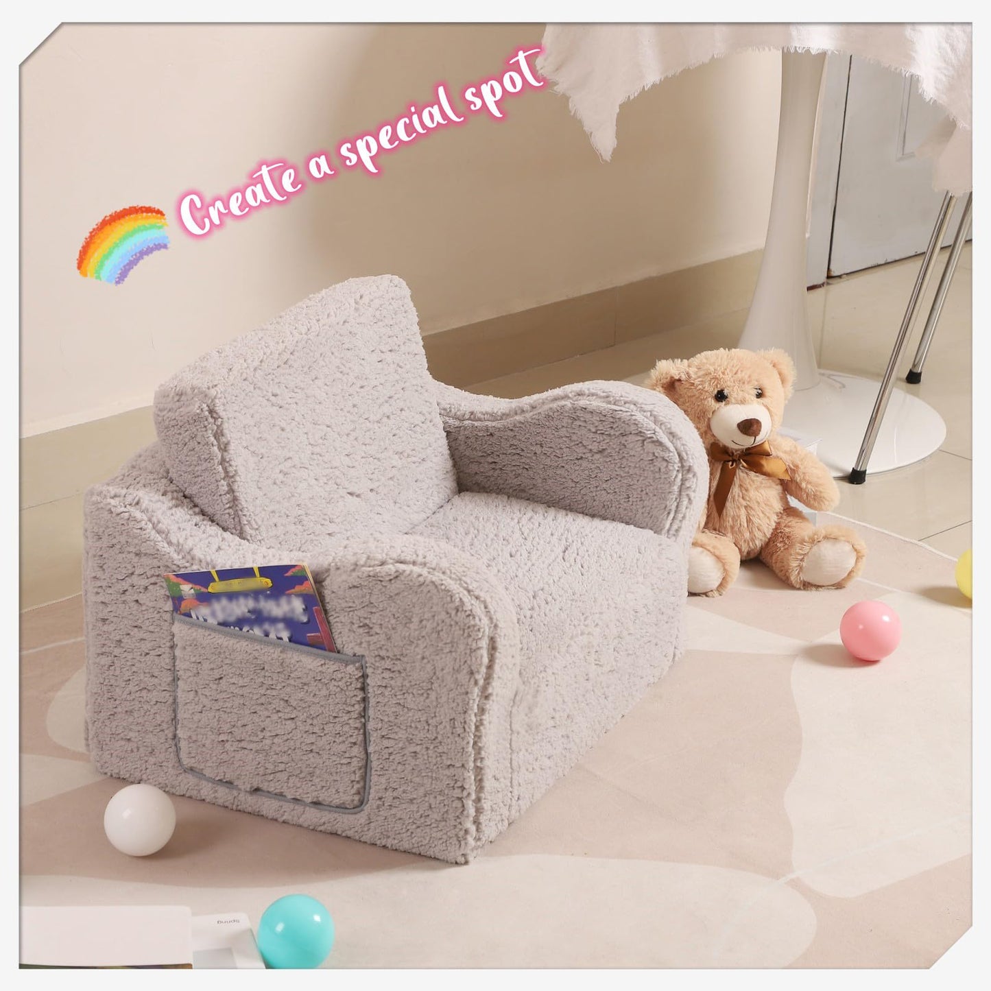 2-in-1 Toddler Couch Sofa Lounger for Kids