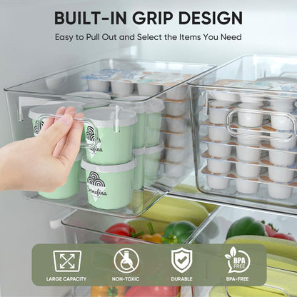 BALEINE 6-Pack Clear Stackable Storage Bins