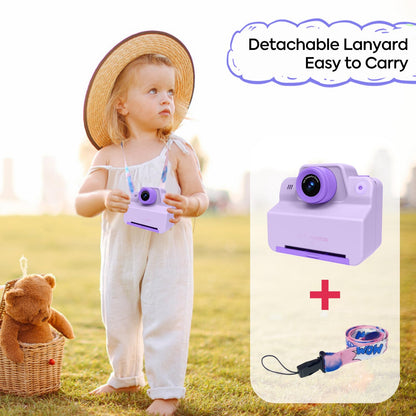 Kids Camera Instant Print Photos, Instant Print Camera for Kids Instant Camera Print Pictures Instantly, Toy Camera Instant Print Toddler Camera for Girls Boys 3 4 5 6 7 8 9 10 11 12 Years(Purple)