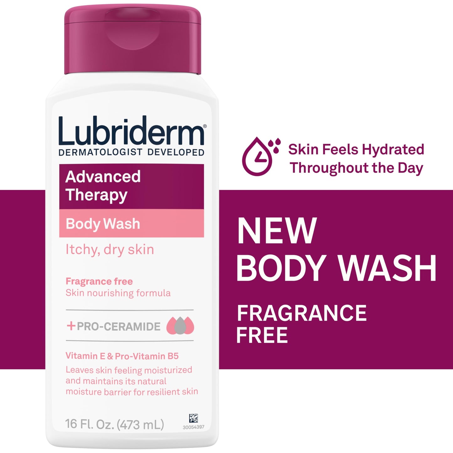 Lubriderm Unscented Body Wash for Dry Skin