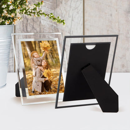Silver Glass 4x6 Picture Frames Set of 2
