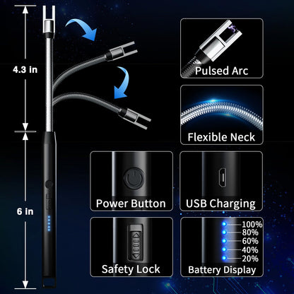Rechargeable Electric Candle Lighter with Flexible Neck