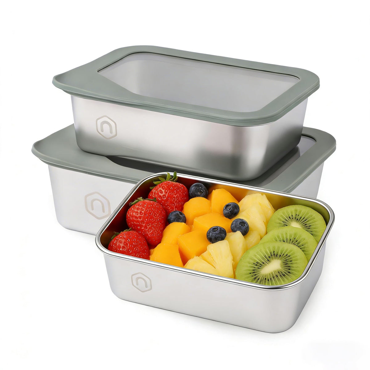 3 Pack Stainless Steel Airtight Food Storage Containers