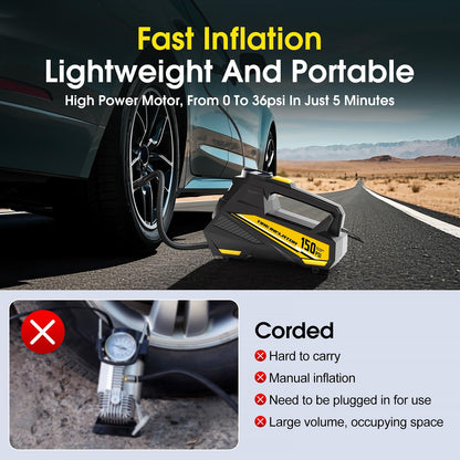 Portable Tire Inflator with Digital Gauge & Light