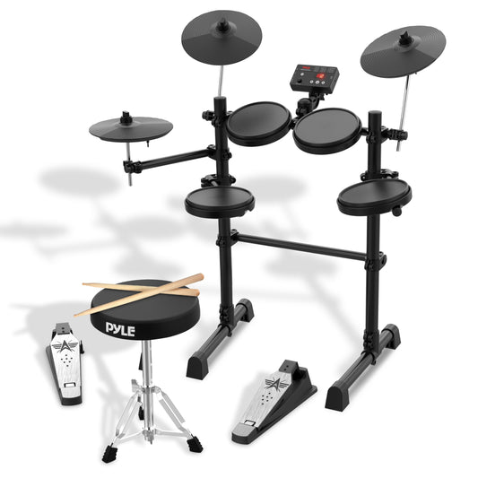 7-Piece Pyle Electronic Drum Set with MIDI Support