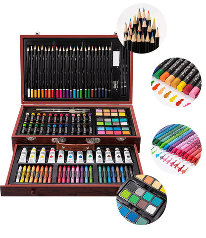 Deluxe Wooden Art Set for Drawing and Painting