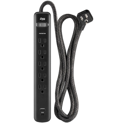 5-Outlet Surge Protector Power Strip with USB Ports