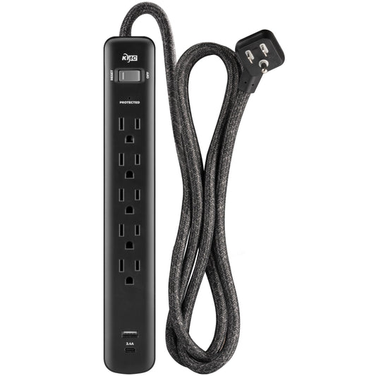 5-Outlet Surge Protector Power Strip with USB Ports