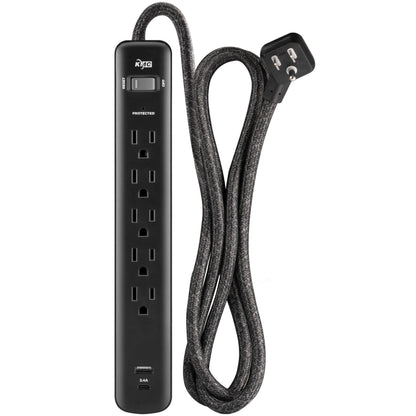 KMC 5-Outlet Surge Protector with USB Ports