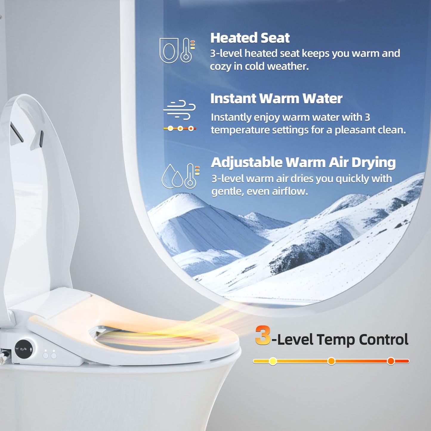Smart Heated Bidet Toilet Seat with Dryer