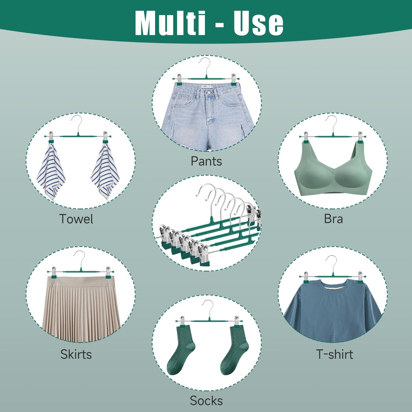 20 Pack Pants Hangers with Clips for Closet