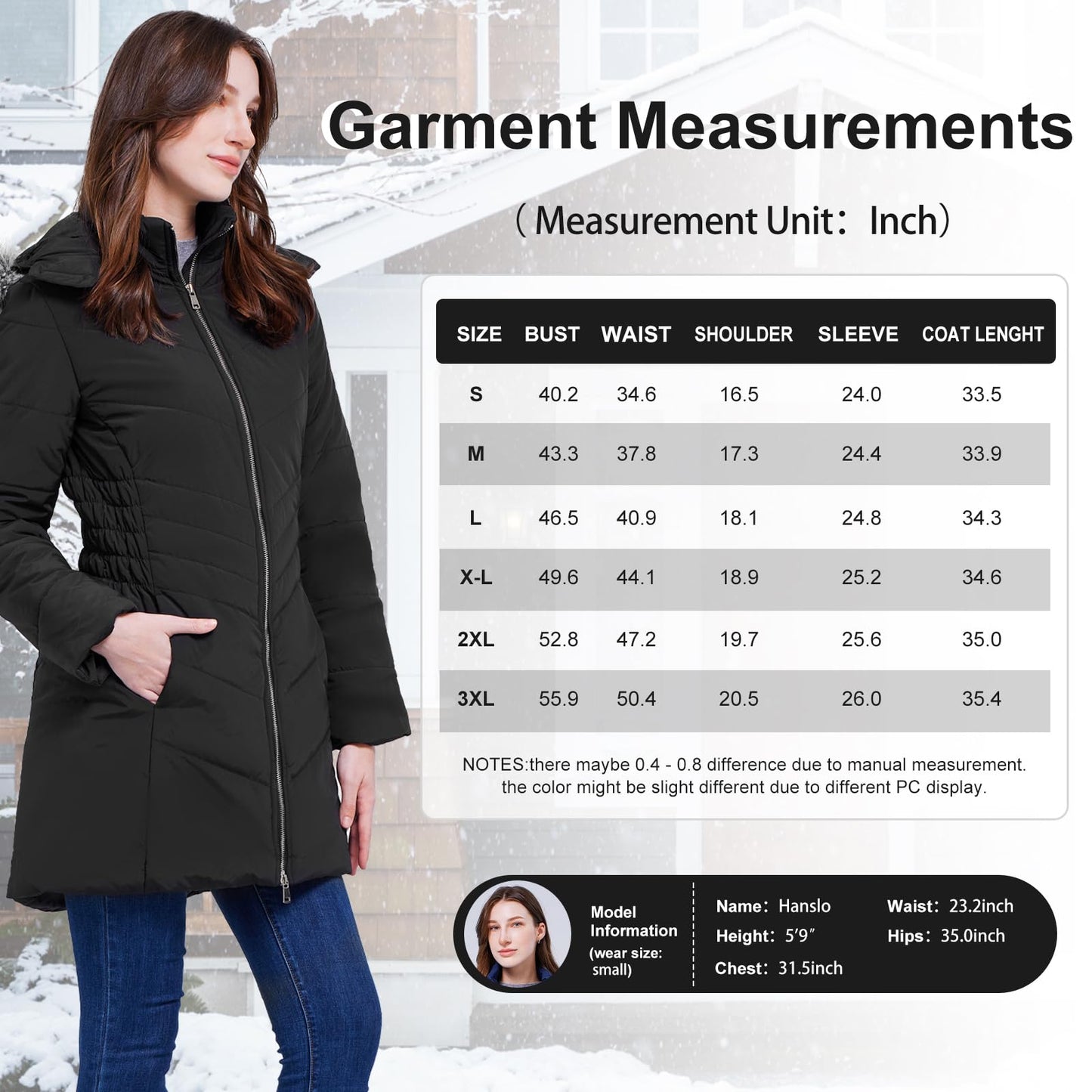 WULFUL Women's Winter Coats Long Warm Thicken Puffer Jackets Outwear With Removable Fur Hood