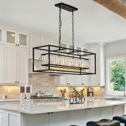 6-Light Modern Crystal Chandelier Pendant Light