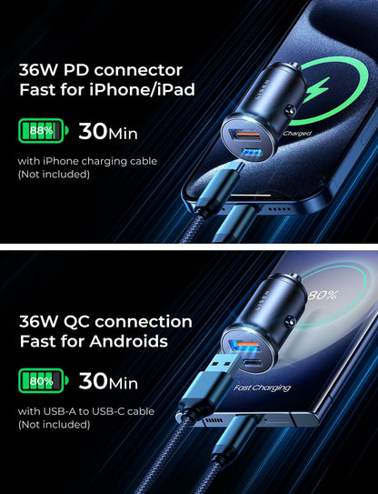 LISEN USB C Car Charger Fast Charging 54W