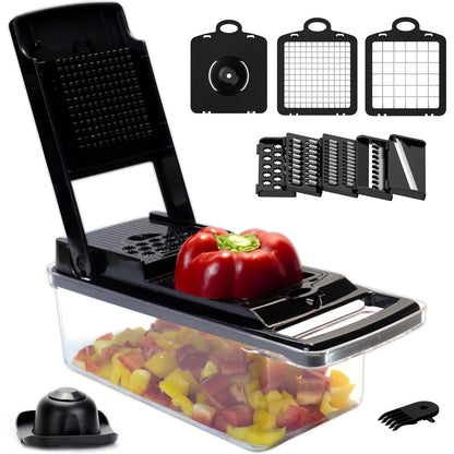 KITIDEA 10-in-1 Vegetable Chopper with 8 Blades