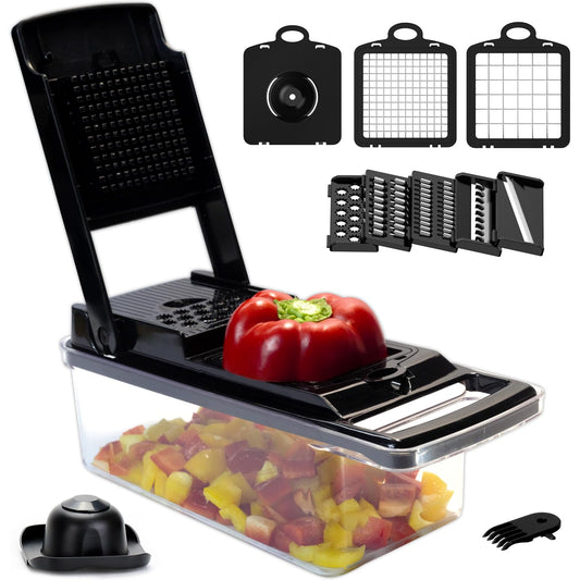 KITIDEA 10-in-1 Vegetable Chopper with 8 Blades