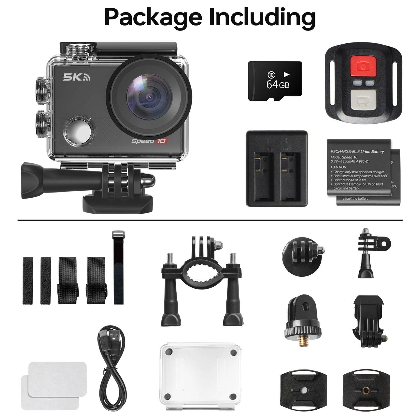 5K Waterproof Action Camera with EIS & Remote