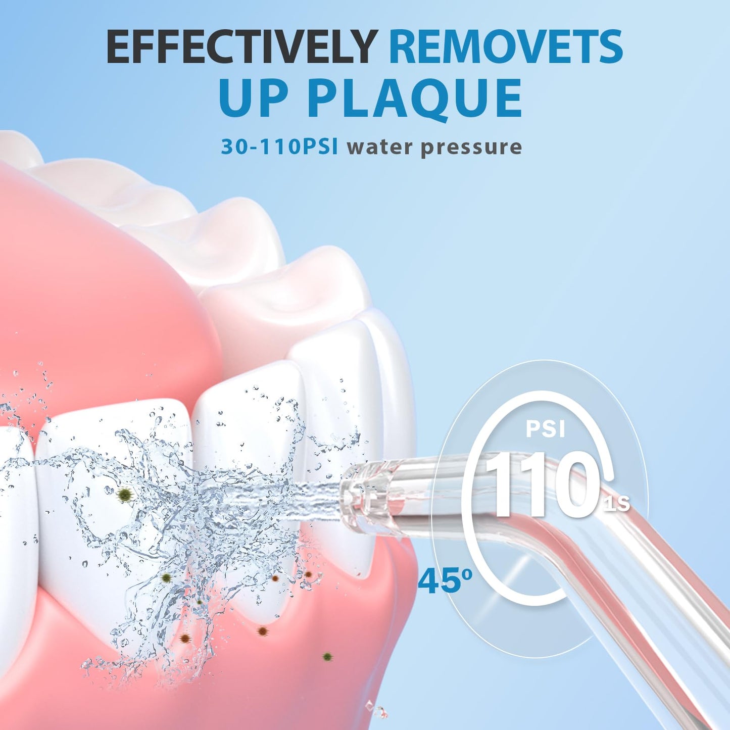 Water Dental Flosser Teeth Pick - 4 Modes Cordless Oral Irrigator 300ML Portable and Rechargeable IPX7 Waterproof Powerful Battery Life Water Dental Piks for Cleaning for Home Travel