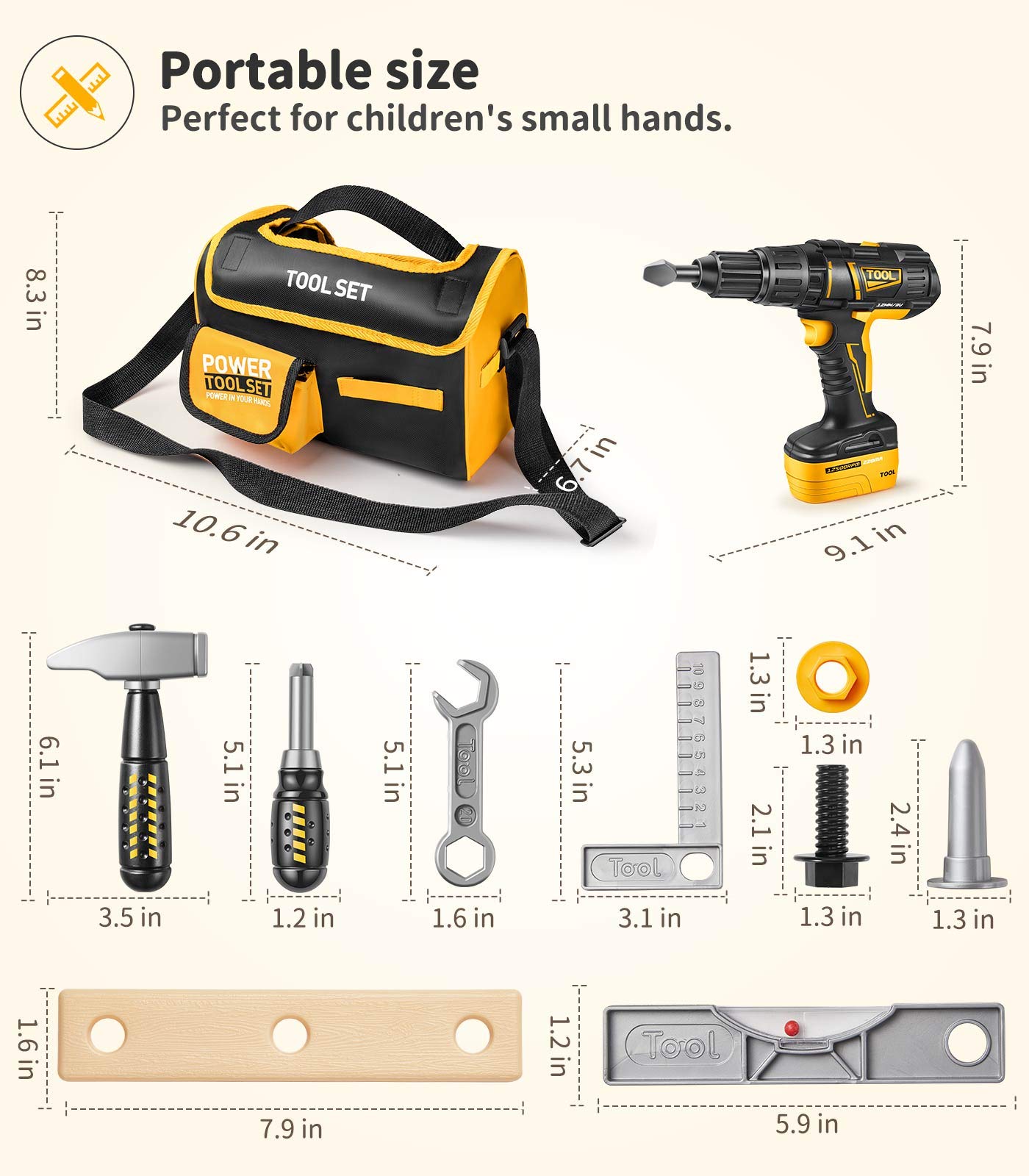 Toddler Tool Set with Electronic Drill Kit