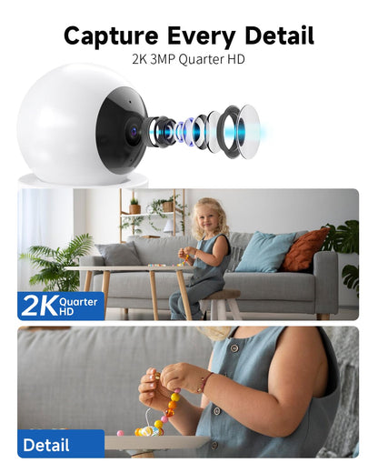2K Pan/Tilt Security Camera with 2-Way Talk