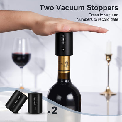 Electric Wine Opener Set with Aerator & Stoppers