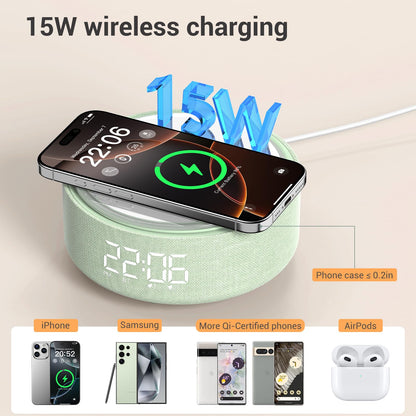 Bluetooth Speaker Makeup Mirror with Wireless Charger