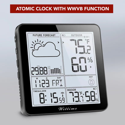 Wittime Wireless Weather Station with Atomic Clock