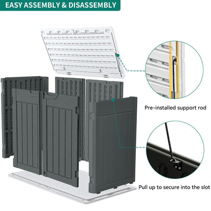 YITAHOME Large Outdoor Horizontal Storage Shed