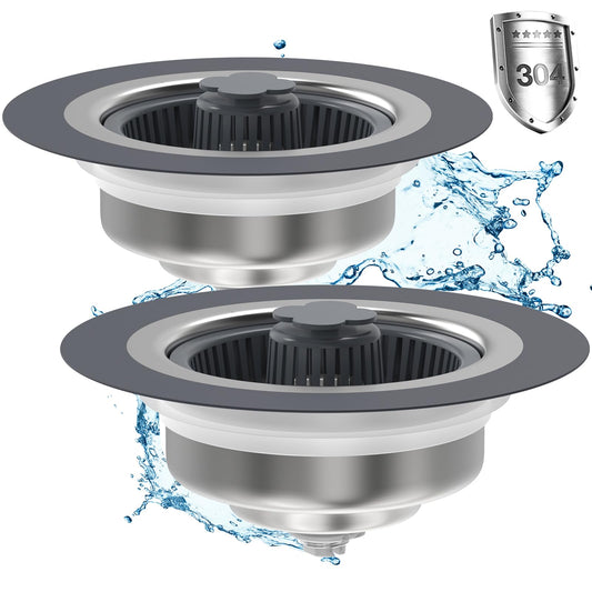2 Pack Stainless Steel Kitchen Sink Strainers