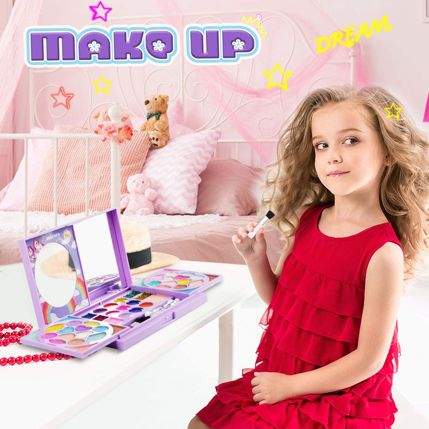 Kids Washable Makeup Kit for Girls 3+ Years