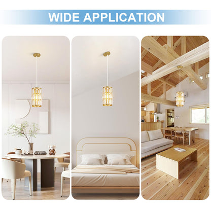 Biewalk Adjustable Crystal Pendant Light Fixture