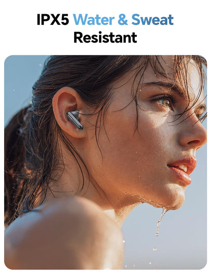 Wireless Bluetooth Earbuds: White Elephant Gifts Stocking Stuffers for Adults/Teens/Men, 13mm Drivers Hi-Fi Deep Bass, 30H Playtime, Touchscreen Control, Mic for Calls, IPX5 Water-Resistant, Black