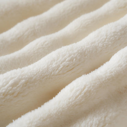 COOVA Super Soft Fuzzy Throw Blanket, Ivory