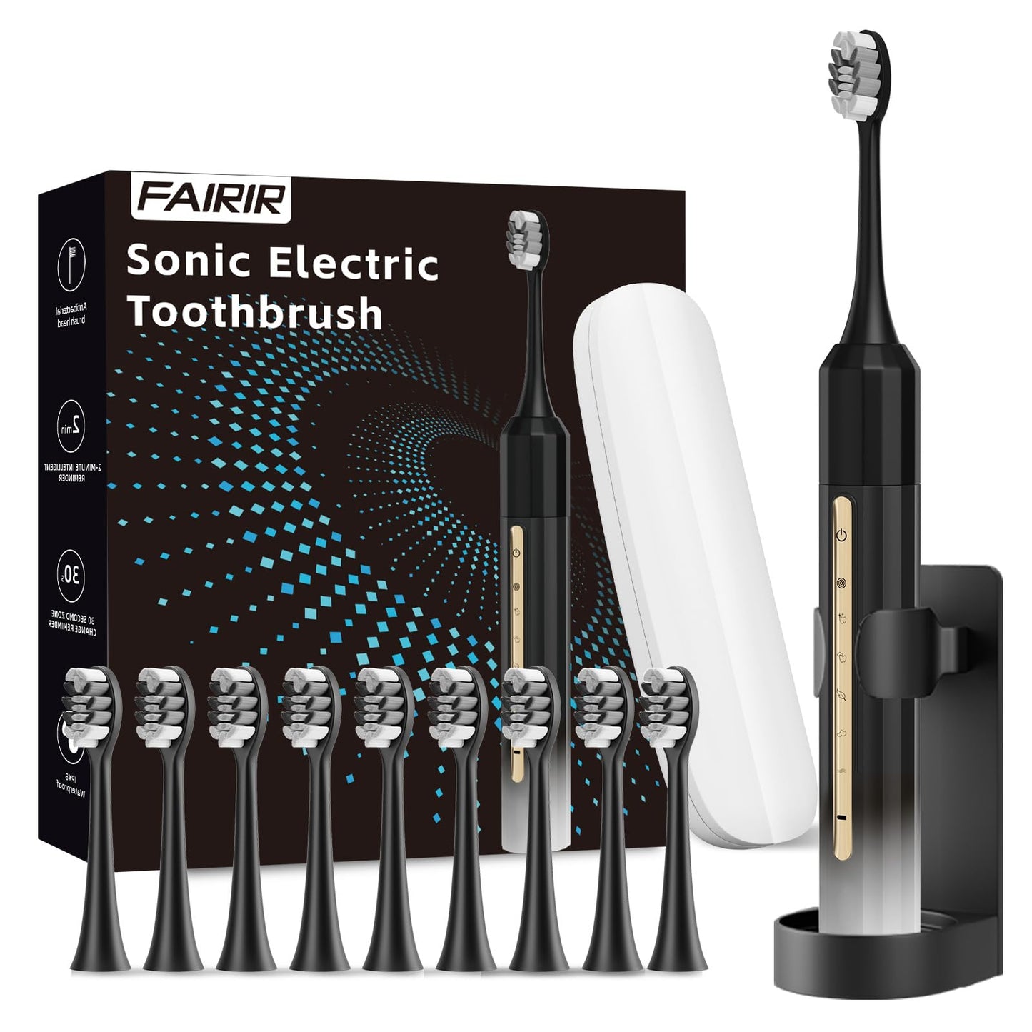 Fairir Sonic Electric Toothbrush with 10 Heads