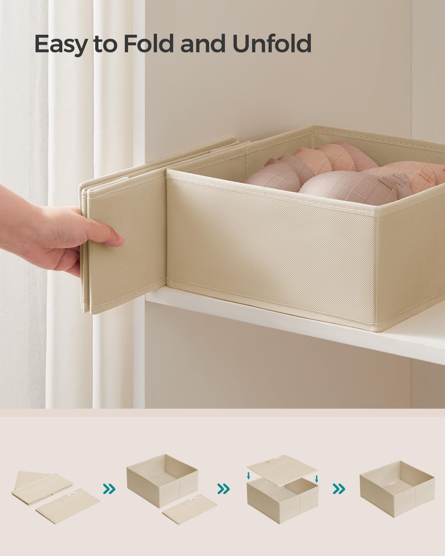 SONGMICS Foldable Drawer Organizer Set of 6