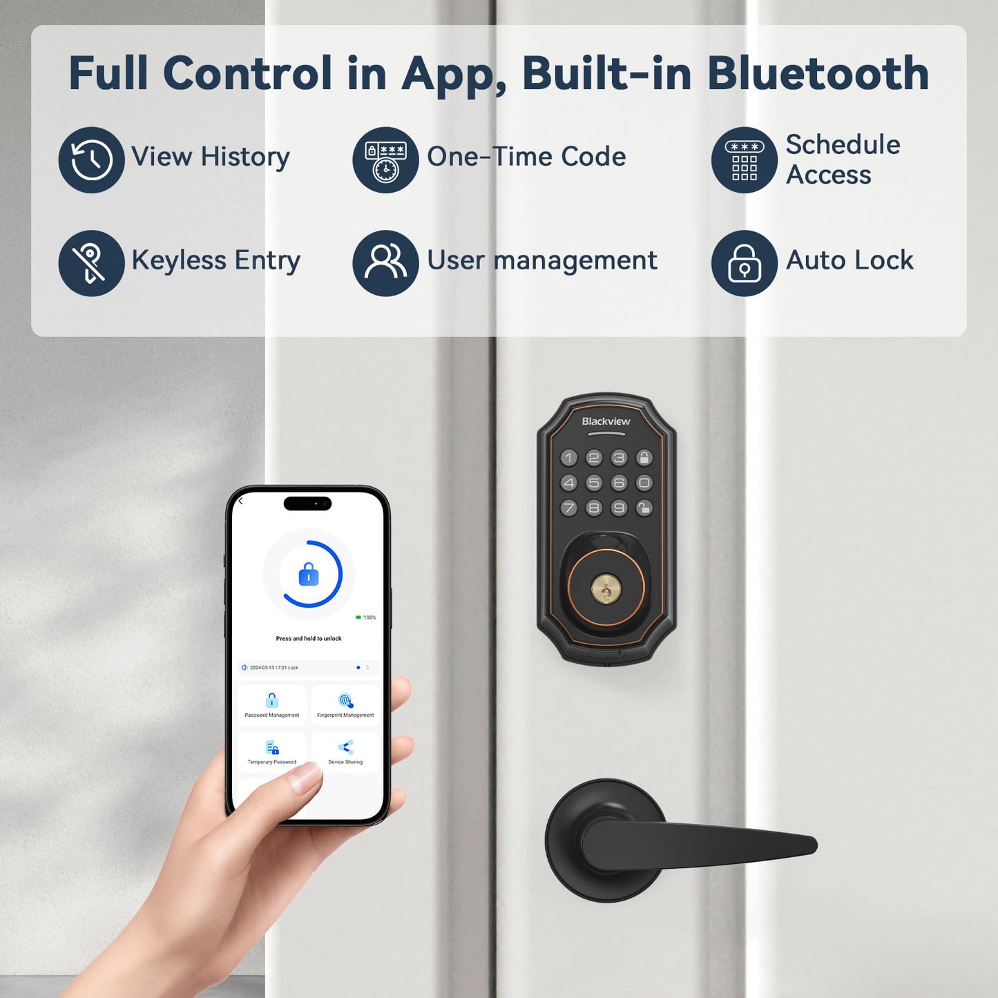 Fingerprint Smart Door Lock with Bluetooth Control
